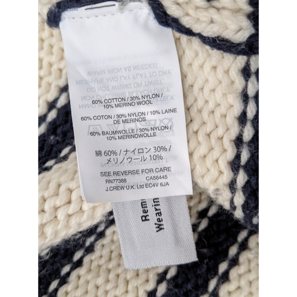 J. Crew Navy Blue and Ivory Striped Cardigan XS - Picture 7 of 8